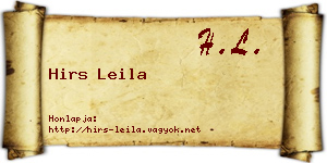 Hirs Leila névjegykártya